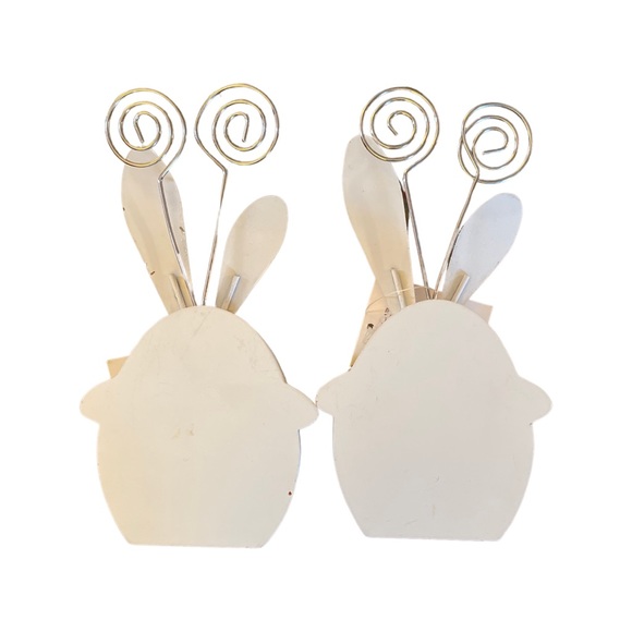 2 Bunny Photo Holders Clip NWT - Picture 2 of 2
